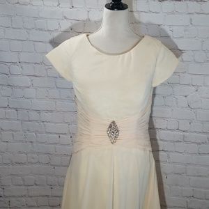 Handmade - Cream Satin Evening Dress NWOT